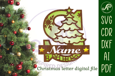 Christmas Capital Monogram Letter S SVG SVG APInspireddesigns 