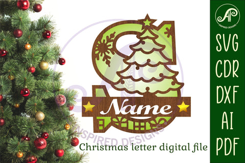 Christmas Capital Monogram Letter S SVG SVG APInspireddesigns 