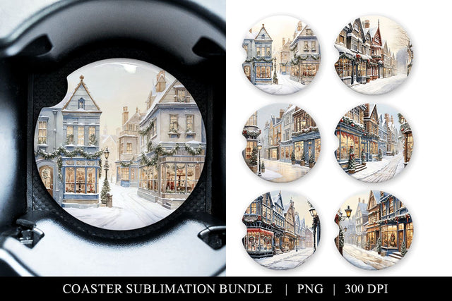 Christmas Car Coaster Png, Christmas Car Coaster Designs Sublimation BijouBay 