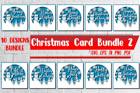 Christmas Card Bundle 2 svg eps ai png pdf SVG zafrans studio 