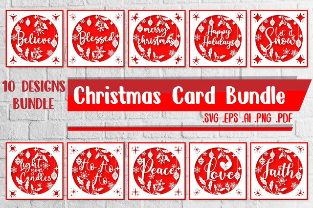 Christmas Card Bundle svg eps ai png pdf SVG zafrans studio 