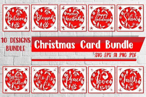 Christmas Card Bundle svg eps ai png pdf SVG zafrans studio 