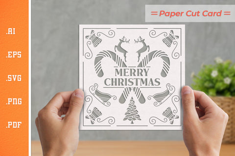 Christmas Card Cut Files SVG BUNDLE SVG Slim Studio 