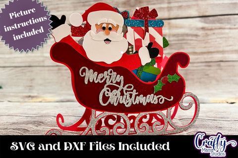Christmas Card Design Svg 3D Santa Foldable Card Paper Craft SVG Crafty Mama Studios 