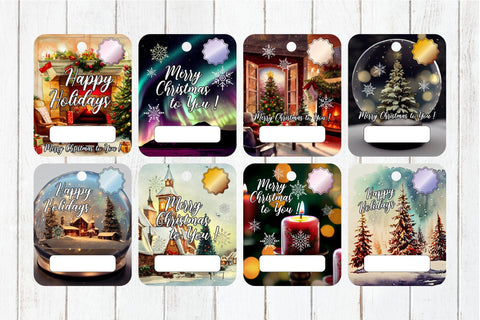 Christmas Card Holder Bundle Printable Money Card 8 PNG Sublimation OrangeBrushStudio 