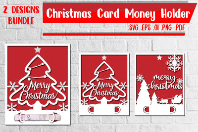 Christmas Card Money Holder 1-2 svg eps ai png pdf SVG zafrans studio 