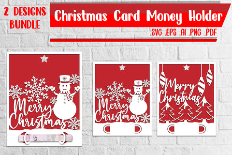 Christmas Card Money Holder 3-4 svg eps ai png pdf SVG zafrans studio 