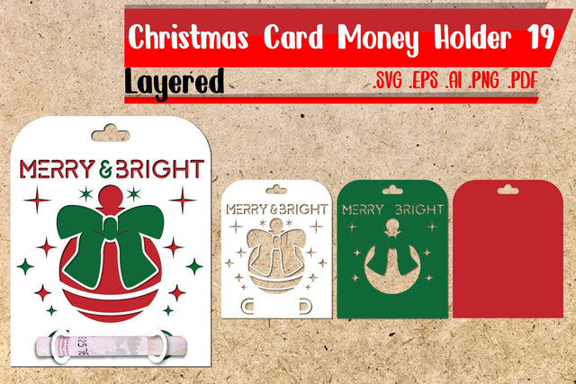Christmas Card Money Holder Layered 19 - Christmas Bells 3D Paper zafrans studio 