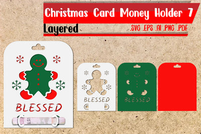Christmas Card Money Holder Layered 7 3D Paper zafrans studio 