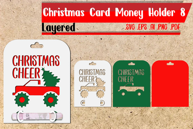 Christmas Card Money Holder Layered 8 SVG zafrans studio 