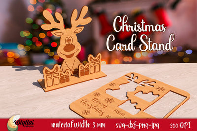 Christmas Card Stand Laser Cut 3D. Christmas Home Decor SVG. SVG Evgenyia Guschina 