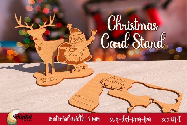 Christmas Card Stand Laser Cut 3D. Christmas Home Decor SVG. SVG Evgenyia Guschina 