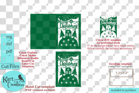 Christmas card svg Cricut Joy Maker Explore Air Laser cut SVG kartcreationii 