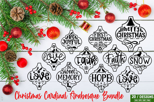 Christmas Cardinal Arabesque Bundle SVG akazaddesign 