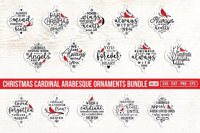 Christmas Cardinal Arabesque Ornament Bundle V.2 SVG CraftLabSVG 