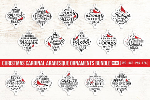 Christmas Cardinal Arabesque Ornament Bundle V.2 SVG CraftLabSVG 