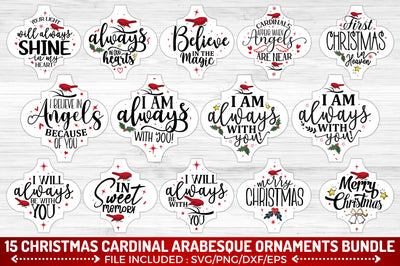 Christmas Cardinal Arabesque Ornaments SVG Bundle SVG Regulrcrative 