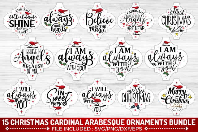 Christmas Cardinal Arabesque Ornaments SVG Bundle SVG Regulrcrative 