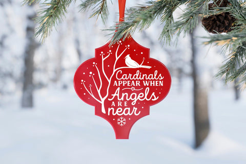 Christmas Cardinal Arabesque Tile Ornament SVG SVG CraftLabSVG 