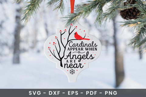 Christmas Cardinal Arabesque Tile Ornament SVG SVG CraftLabSVG 