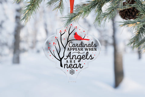 Christmas Cardinal Arabesque Tile Ornament SVG SVG CraftLabSVG 