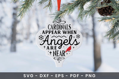 Christmas Cardinal Arabesque Tile Ornament SVG SVG CraftLabSVG 