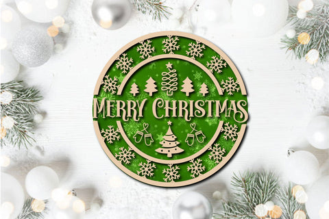 Christmas Cardinal Bird Sign Laser Cut Bundle SVG Rupkotha 