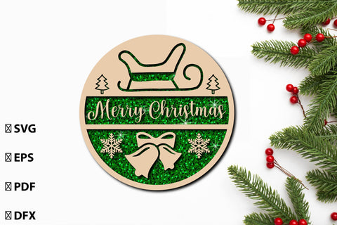 Christmas Cardinal Bird Sign Laser Cut Bundle SVG Rupkotha 