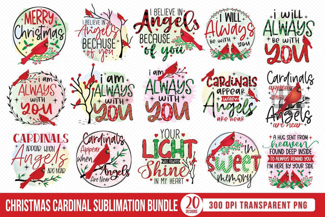 Christmas Cardinal PNG Sublimation Bundle Sublimation CraftLabSVG 