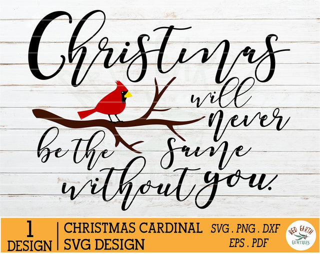 Christmas Cardinal quote svg,Cardinal on tree branch in SVG SVG Redearth and gumtrees 