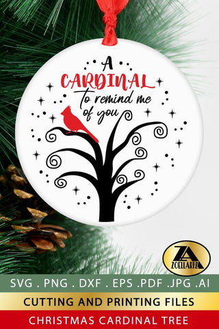 Christmas Cardinal Tree SVG Christmas Ornament SVG Cut Files SVG zoellartz 