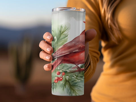 Christmas Cardinal Tumbler PNG Sublimation Luvleigh Digitals 