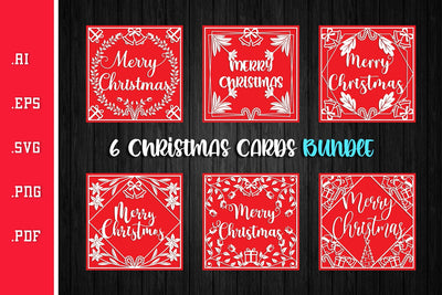 Christmas Cards Bundle SVG EPS AI PNG PDF SVG Slim Studio 
