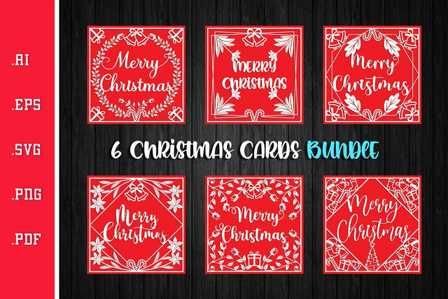 Christmas Cards Bundle SVG EPS AI PNG PDF SVG Slim Studio 