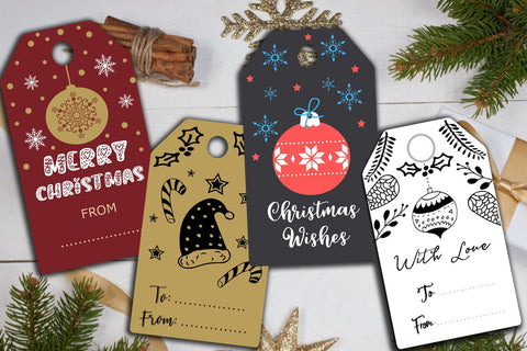 Christmas Cards-Gift Tags-Labels/Holiday Cards Tags Labels SVG Happy Printables Club 