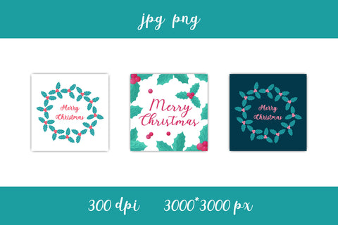 Christmas Cards JPG Collection | 18 Xmas Illustrations Sublimation AnnaViolet_store 