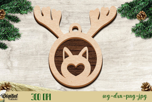 Christmas Cat Bauble Layered Design | Christmas Tree Ornament | Laser Cut | 3D SVG Evgenyia Guschina 