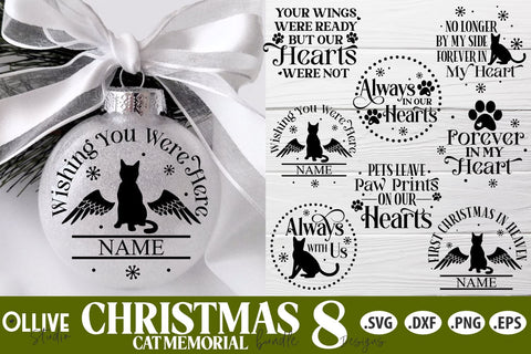 Christmas Cat Memorial Bundle SVG | Cat SVG SVG Ollive Studio 