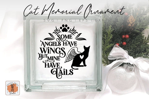 Christmas Cat Memorial Ornament SVG Angel Cat Remembrance SVG OrangeBrushStudio 