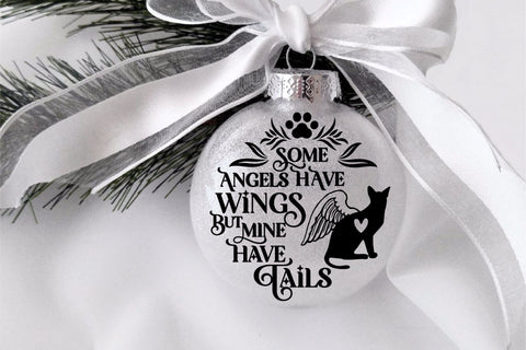 Christmas Cat Memorial Ornament SVG Angel Cat Remembrance SVG OrangeBrushStudio 
