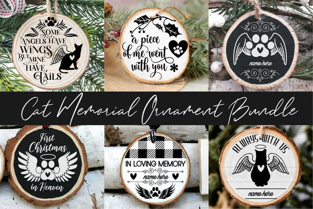 Christmas Cat Memorial Round Ornament Bundle 6 SVG SVG OrangeBrushStudio 