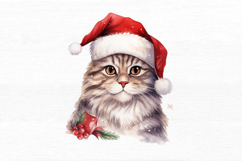 Christmas Cat single Collection Clipart Sublimation Regulrcrative 