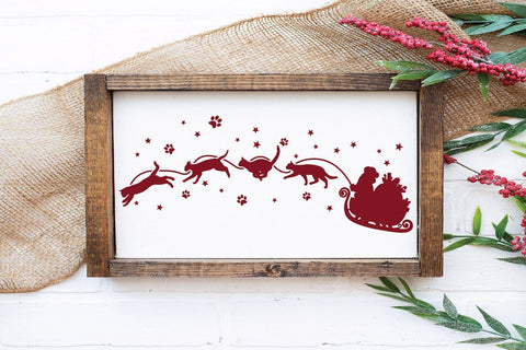 Christmas Cat Sleigh SVG File - Santa and Cats SVG File SVG Old Market 