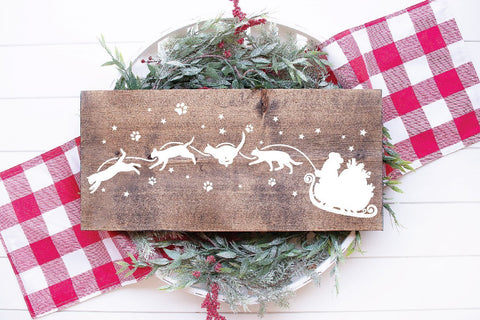 Christmas Cat Sleigh SVG File - Santa and Cats SVG File SVG Old Market 