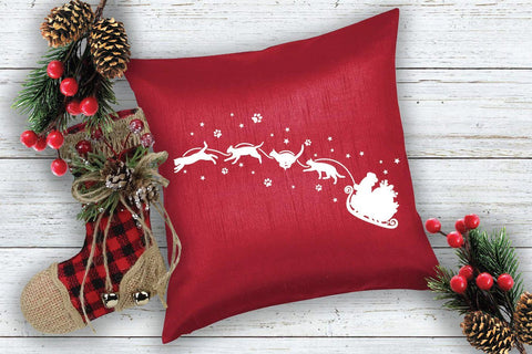 Christmas Cat Sleigh SVG File - Santa and Cats SVG File SVG Old Market 