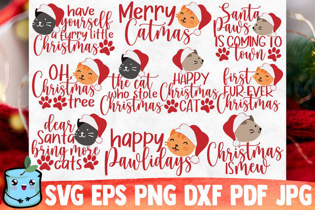 Christmas Cat SVG Bundle SVG MintyMarshmallows 