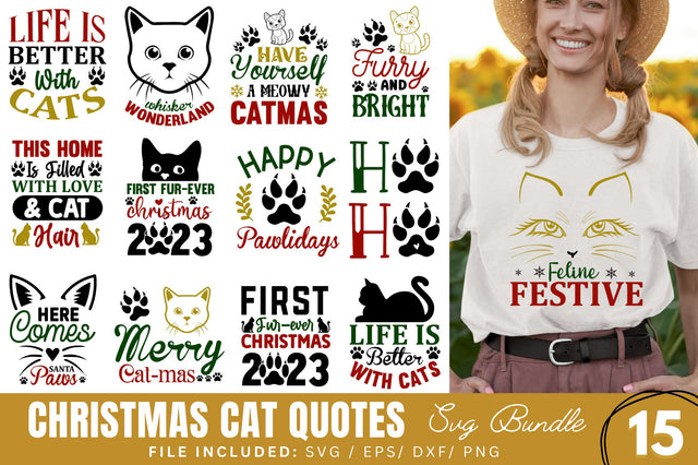 Christmas Cat SVG Bundle SVG Regulrcrative 