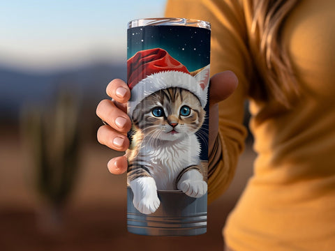 Christmas Cat Tumbler wrap Sublimation Luvleigh Digitals 