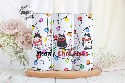 Christmas Cats 20oz Skinny Tumbler Design Christmas Tumbler Wrap Christmas Tumbler Png Christmas Sublimation Sublimation sassyprint 