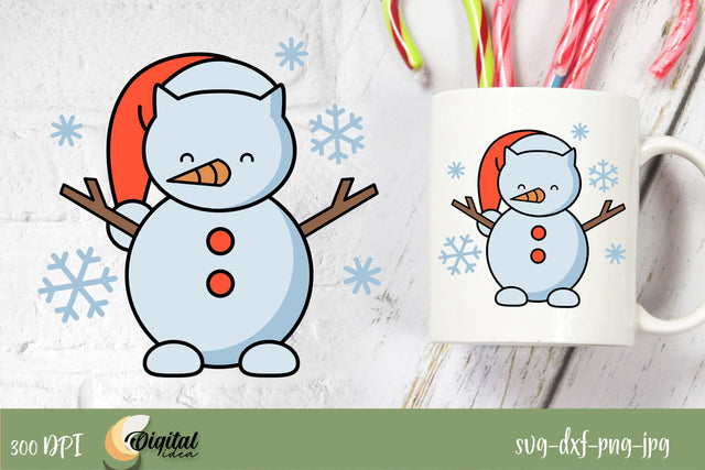 Christmas Cats. Funny Christmas Design SVG. Snowman SVG SVG Evgenyia Guschina 